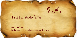 Iritz Abbás névjegykártya
